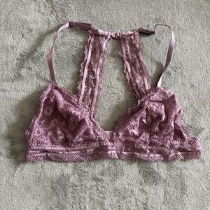 Victorias Secret Bralette Large Purple Sheer Lace Racerback NWOT‎